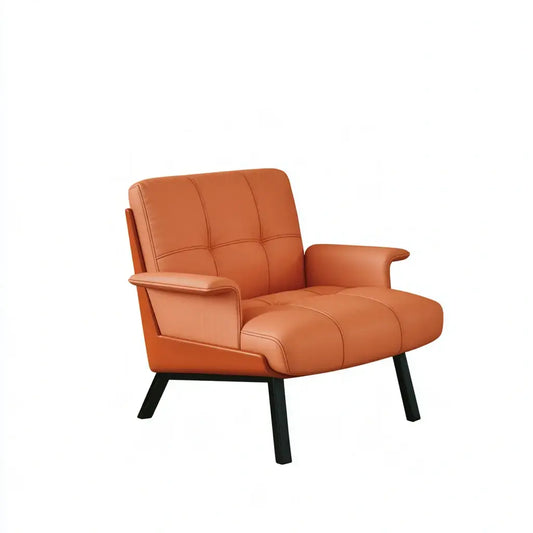 Sillón tapizado con asiento y respaldo segmentados - naranja/negro
