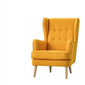 Sillón orejero con respaldo de botones - amarillo
