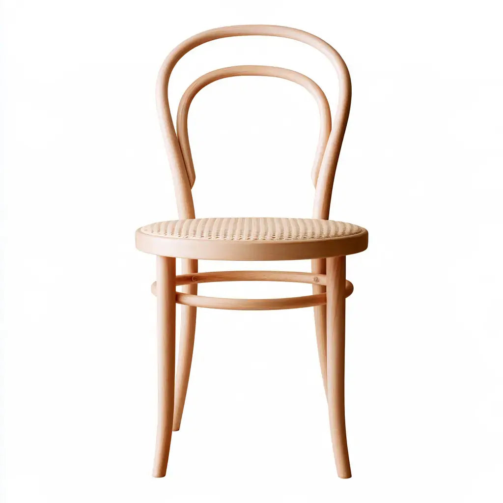 Silla con respaldo de arcos concéntricos - beige