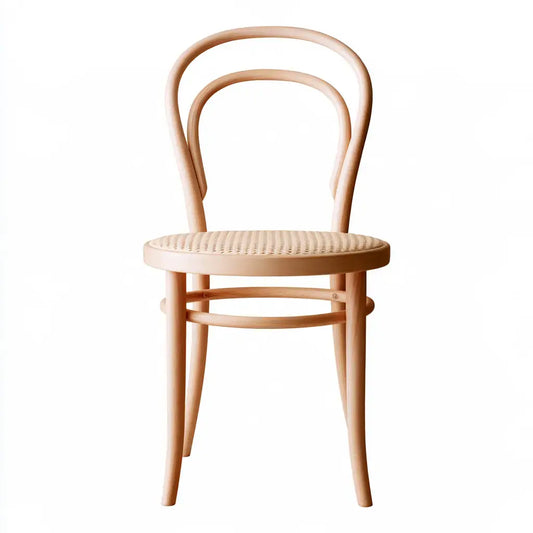 Silla con respaldo de arcos concéntricos - beige