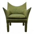 Sillón con respaldo de puntas y tapizado liso - verde