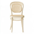 Silla con respaldo ovalado de rejilla - beige